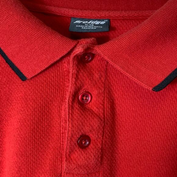 Wisconsin Badgers ProEdge Red With Black Details Short Sleeve Polo Shirt Size XL - Picture 8 of 14